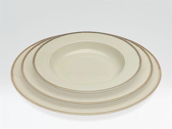 Armani Casa Durer Golden Striped Pattern Soup Plate