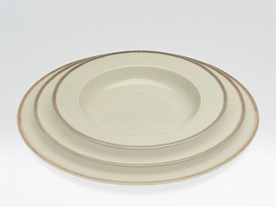 Armani Casa Durer Golden Striped Pattern Dinner Plate
