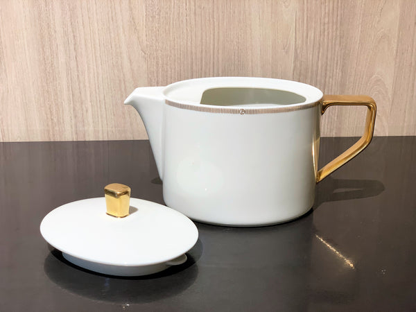 Armani Casa Durer Golden Striped Pattern Teapot with GA Logo