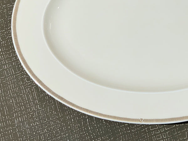 Armani Casa Durer Golden Striped Pattern Oval Serving Dish